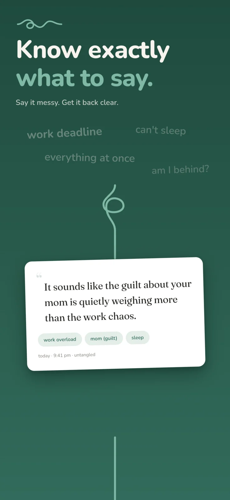 Know exactly what to say: messy thoughts turned into a clear therapy note
