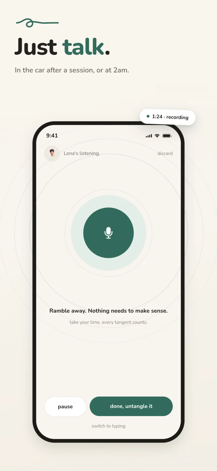 Just talk: voice-first recording in the Untangle app